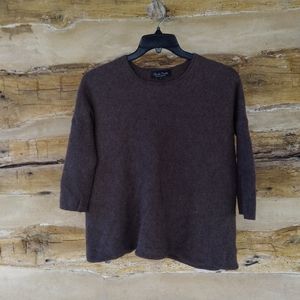 Claudia Nicole Brown Crewneck 100% Cashmere Sweater Size Medium